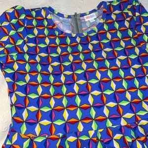 LulaRoe dress - colorful and forgiving knit with pockets